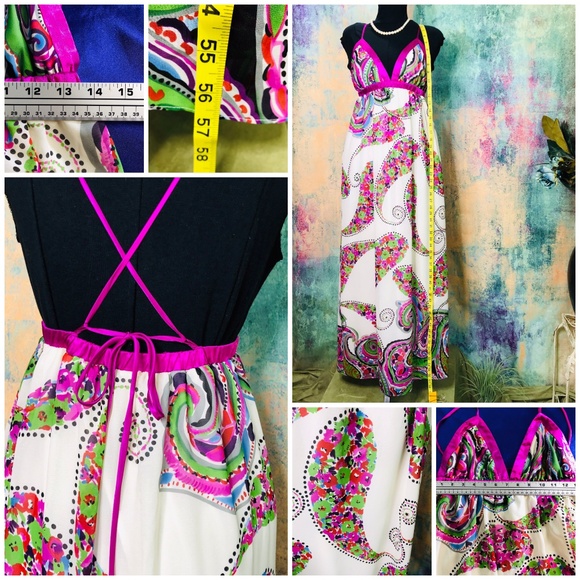 ๐Wishes Wishes Wishes Beautiful Floral Maxi Dress with Deep Back Neckline - Picture 4 of 8